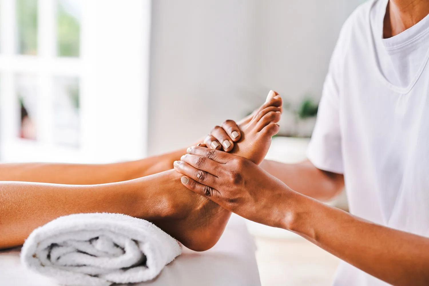 Comfortable traditional foot massage area